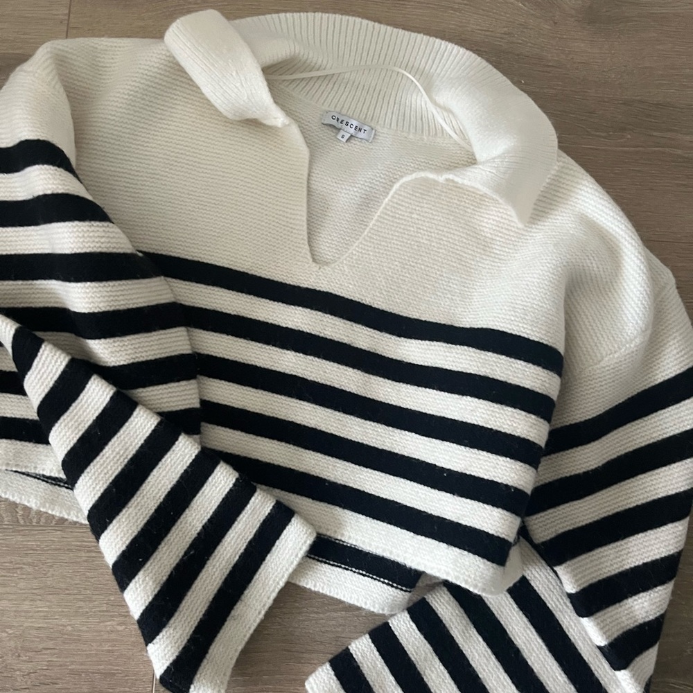 Cropped striped sweater